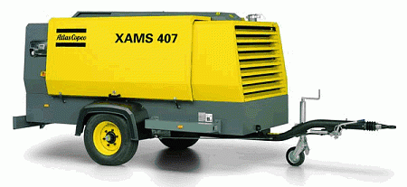 Дизельный компрессор Atlas Copco XAMS 407 CD на шасси