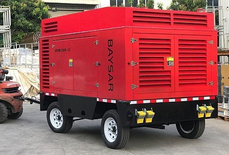 Дизельный компрессор с ПЖД и доохладителем BAYSAR UVSK 750S-12