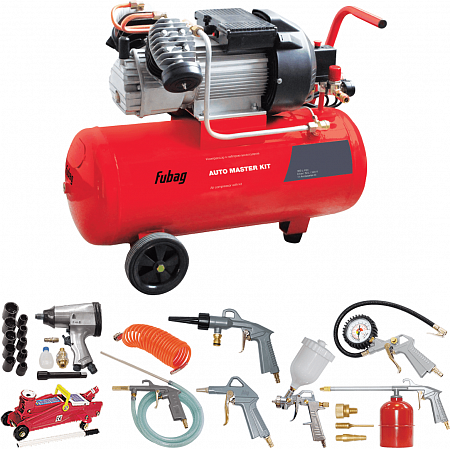 Поршневой компрессор Fubag AUTO MASTER KIT + 10 предметов